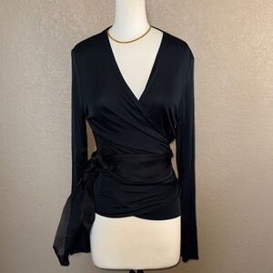 Beautiful The Limited Black Wrap Long Sleeve Top